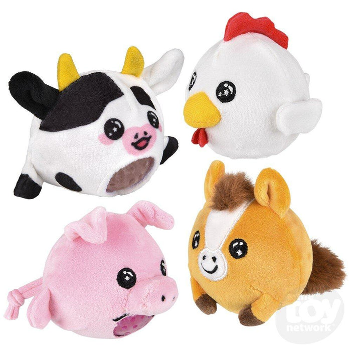 3" Farm Animal Squeezy Bead Plush