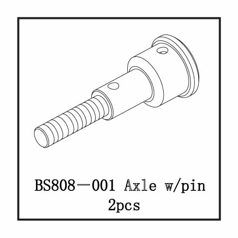 Axle w/pin 2pcs