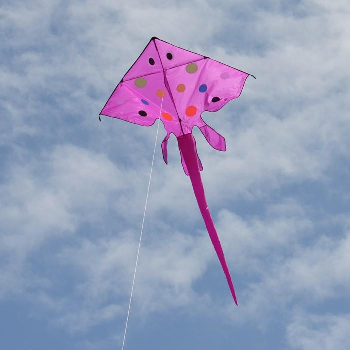 In the Breeze Purple Stingray Delta Kite with Tube Tail