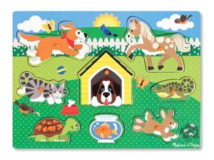 Wooden Peg Puzzle-Friendly Pets